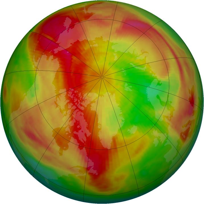 Arctic ozone map for 21 March 1982